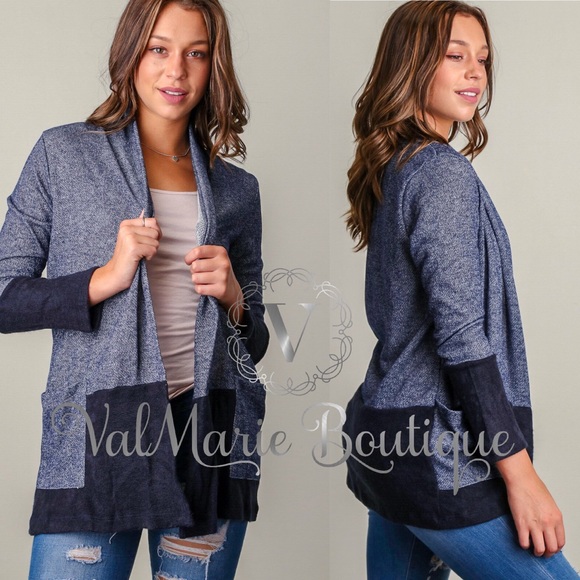 Navy Baby French Terry Cardigan - Picture 4 of 4